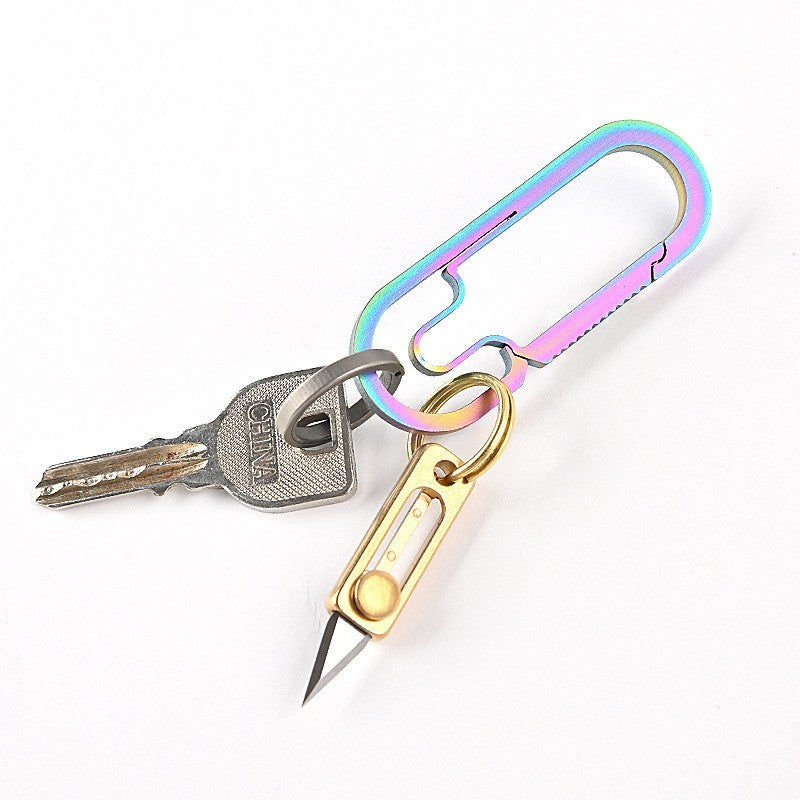 EDC Unboxing Brass Mini Knife Sharp Keychain Hanging Outdoor Multi EDC Tools