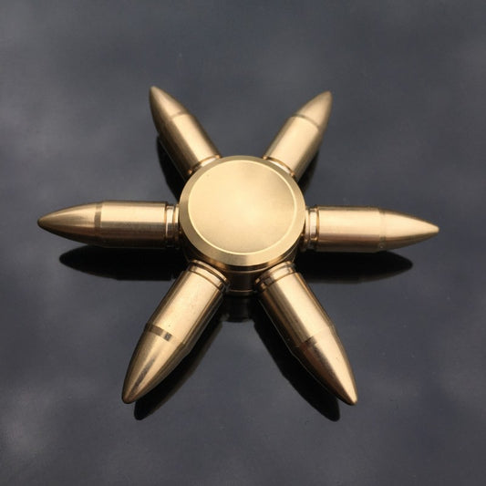 Metal Brass Bullet Shape Fidget Spinner Finger Spinner EDC Toys Relief Stress for Kids Adults