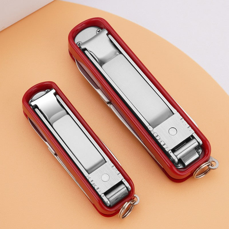 Nail Clippers Stainless Steel Multifunctional Manicure Fingernail Toenail Cutter with Scissors File Knife Beauty Tools