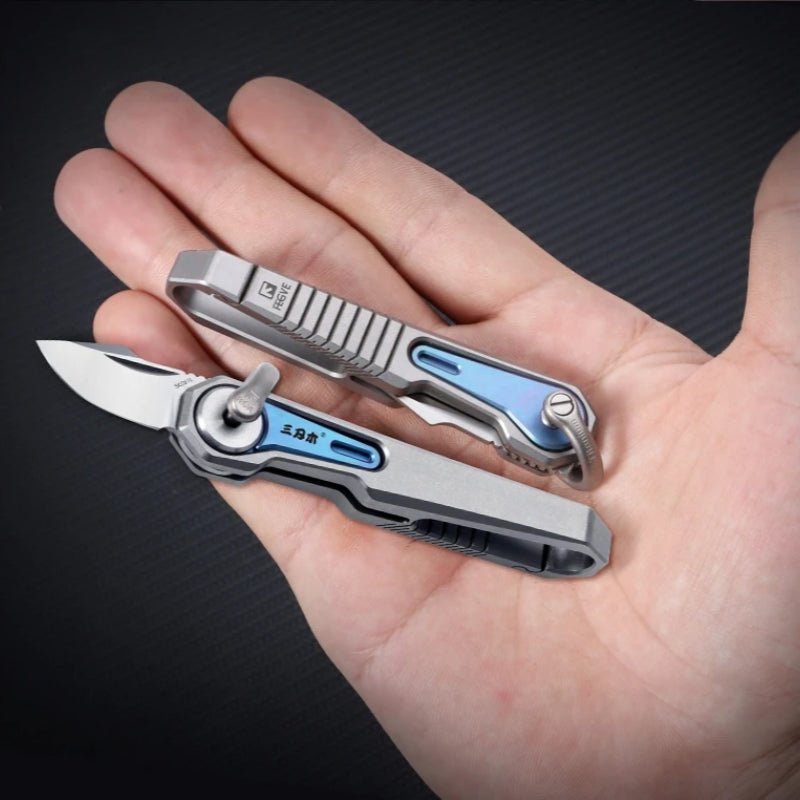 EDC Titanium Alloy Keychain M390 Knife Mini Pocket Folding Knife