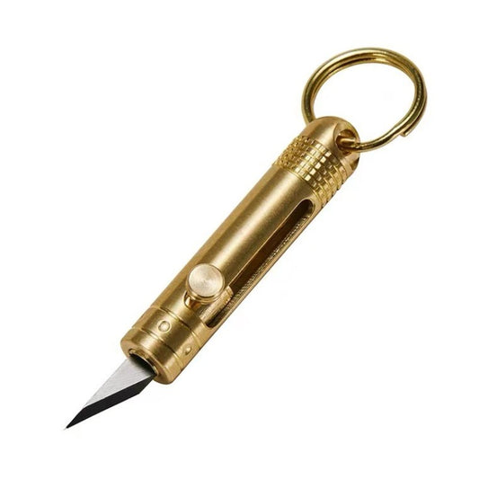 Mini EDC Brass Knife Keychain Self-defense Bolt Box Cutter Outdoor Portable Pocket Knife Accessories