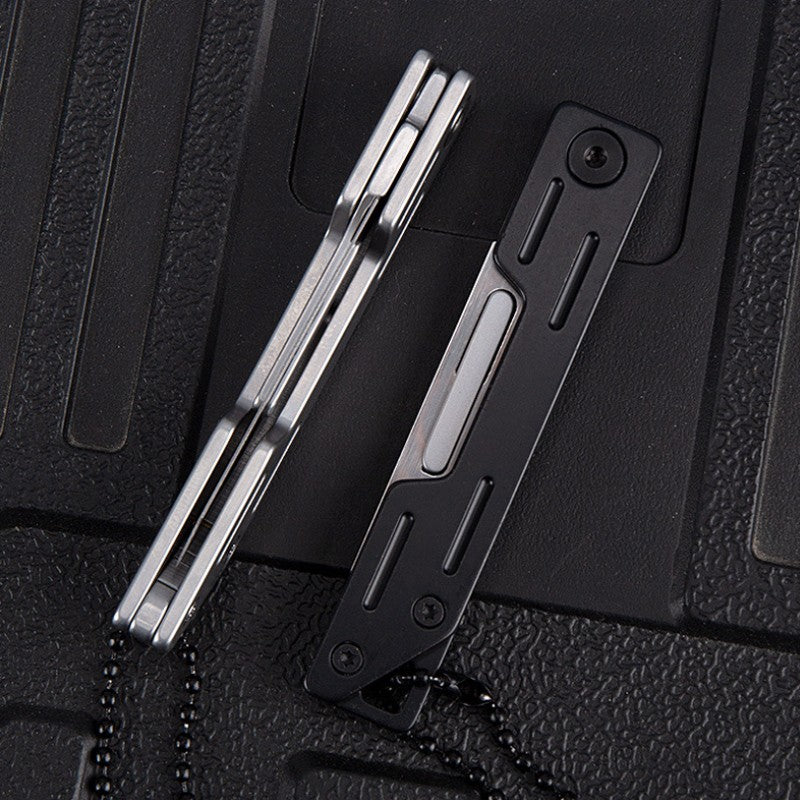 Stainless Steel Folding Knife Free 10Pcs Blade Sharp EDC Jackknife Stainless Steel Keychain Pocket Utility Knife Box Cutter