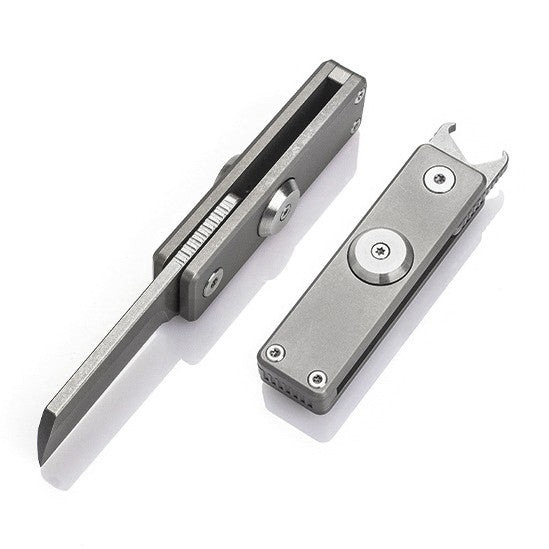 Mini Titanium alloy Folding Keychain Knife EDC Tool Bottle Opener Outdoor Survival Camping