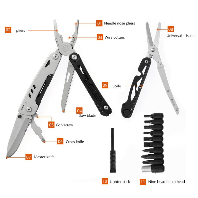 Multifunctional Pliers Scissors Outdoor Disassembly Tools Folding Knife Screwdriver  Camping Tool