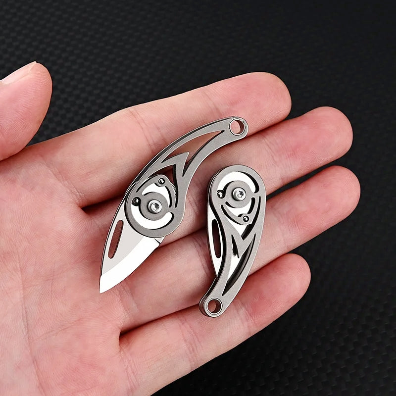 Titanium Alloy Conch MINI Folding Knife EDC Unboxing Keychain Cutter