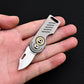 Innovative Titanium Alloy Gear Folding Knife High Hardness D2 Steel Knife EDC Keychain Pocket Knife