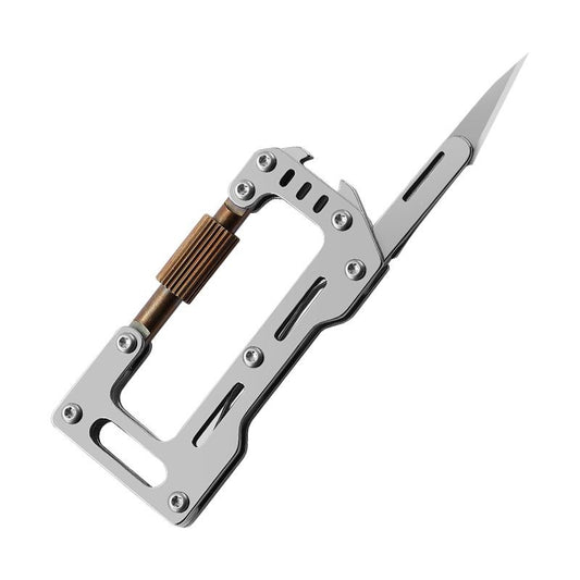 New Lockable EDC Mountaineering Buckle Multi-Functional Outdoor Key Chain Folding Knife