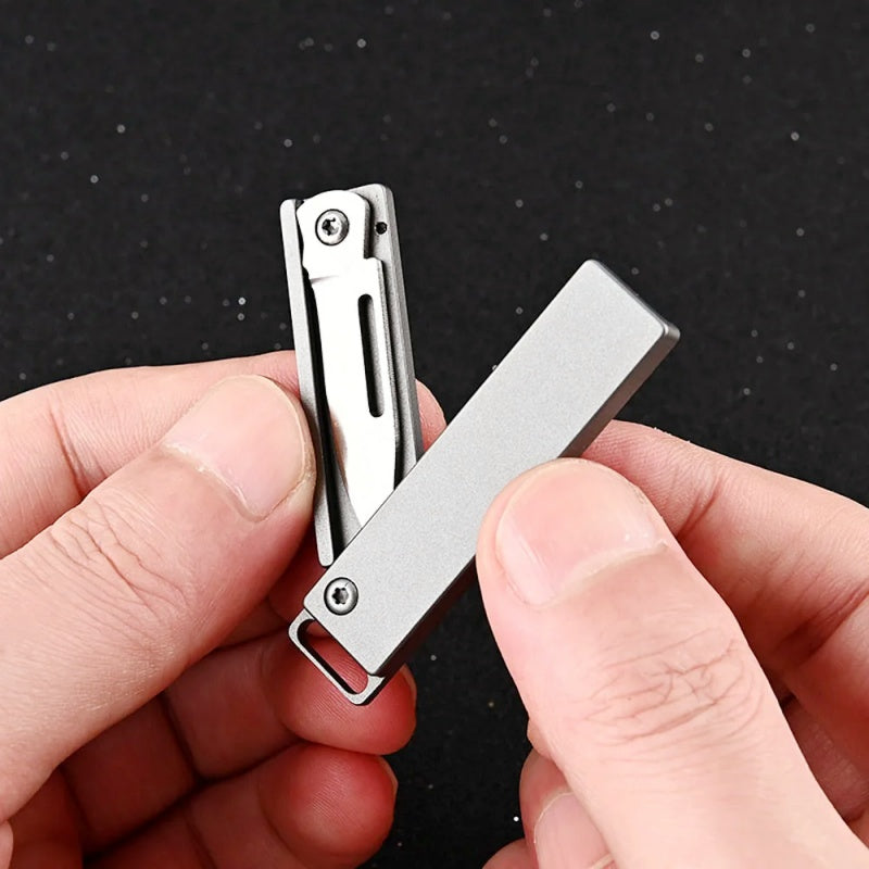 Mini Ti Keychain Hidden Folding Knife EDC Knife