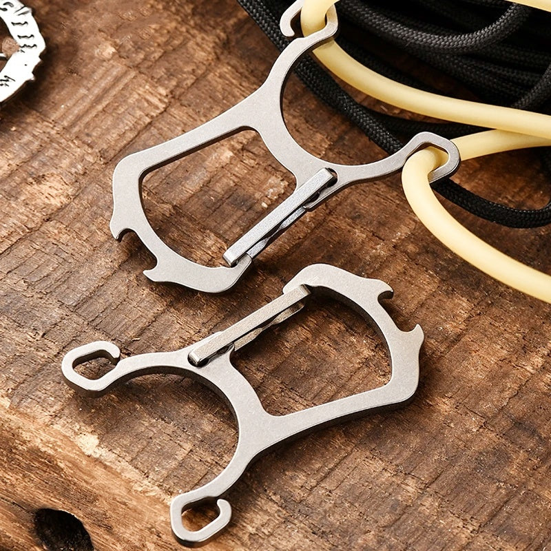 Tiny Titanium Alloy EDC Tools Key Chain Bottle Opener Pocket Slingshot