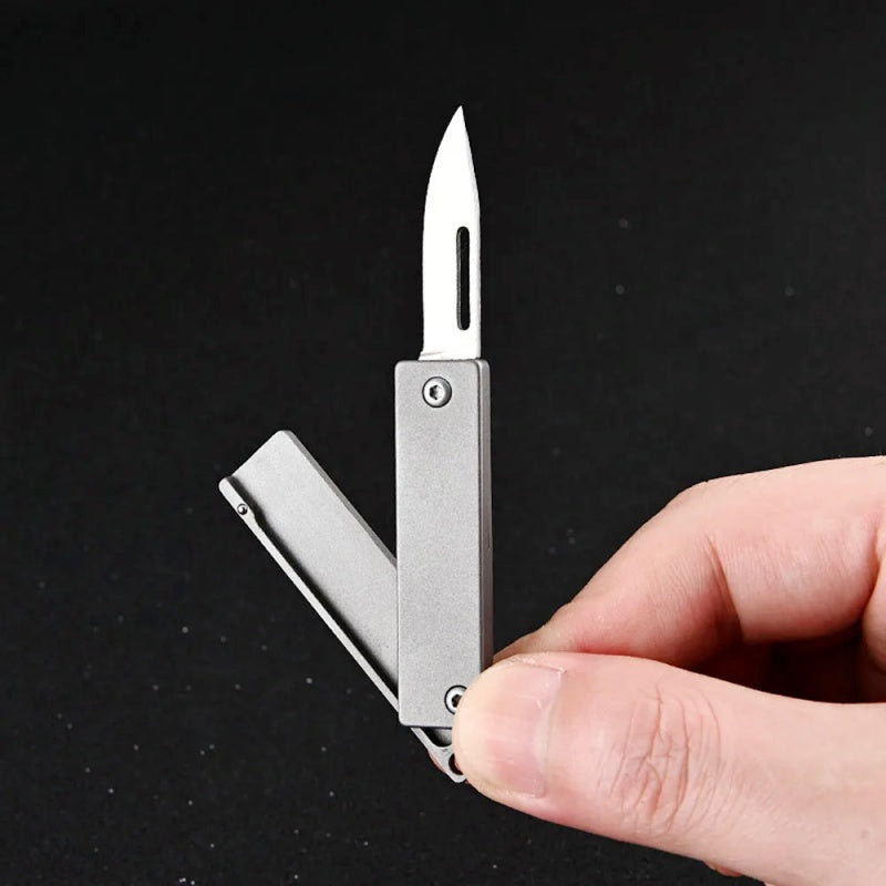 Mini Ti Keychain Hidden Folding Knife EDC Knife