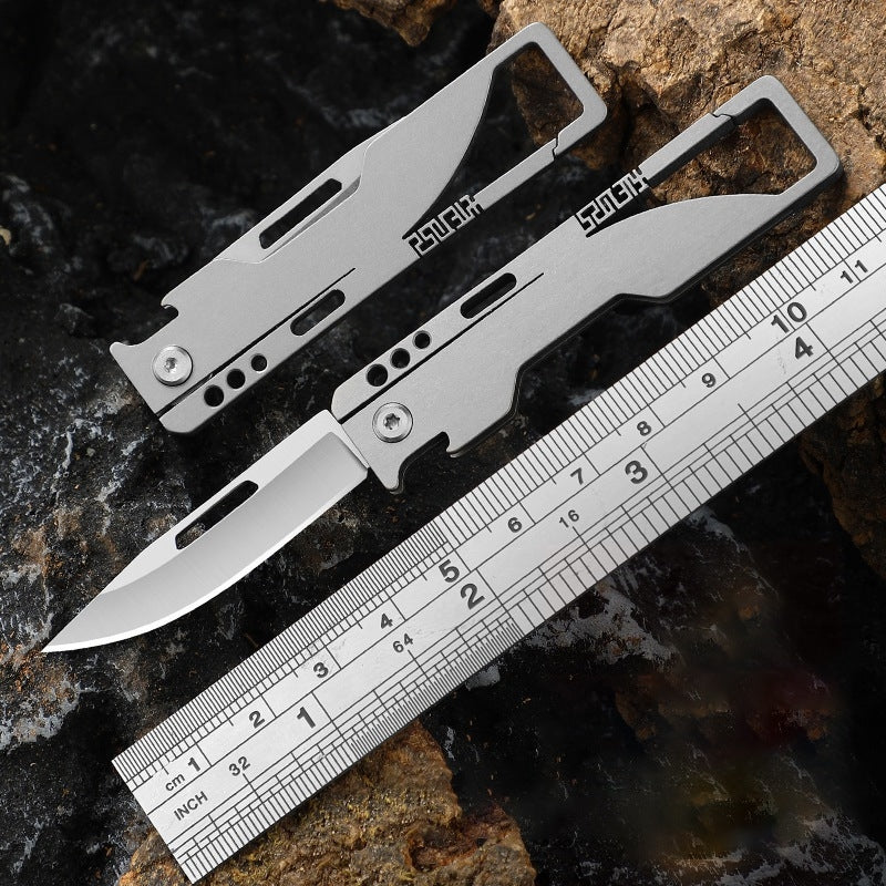 Titanium Alloy Folding Knife Climbing Buckle Outdoor Pocket Knife Survival EDC Tool