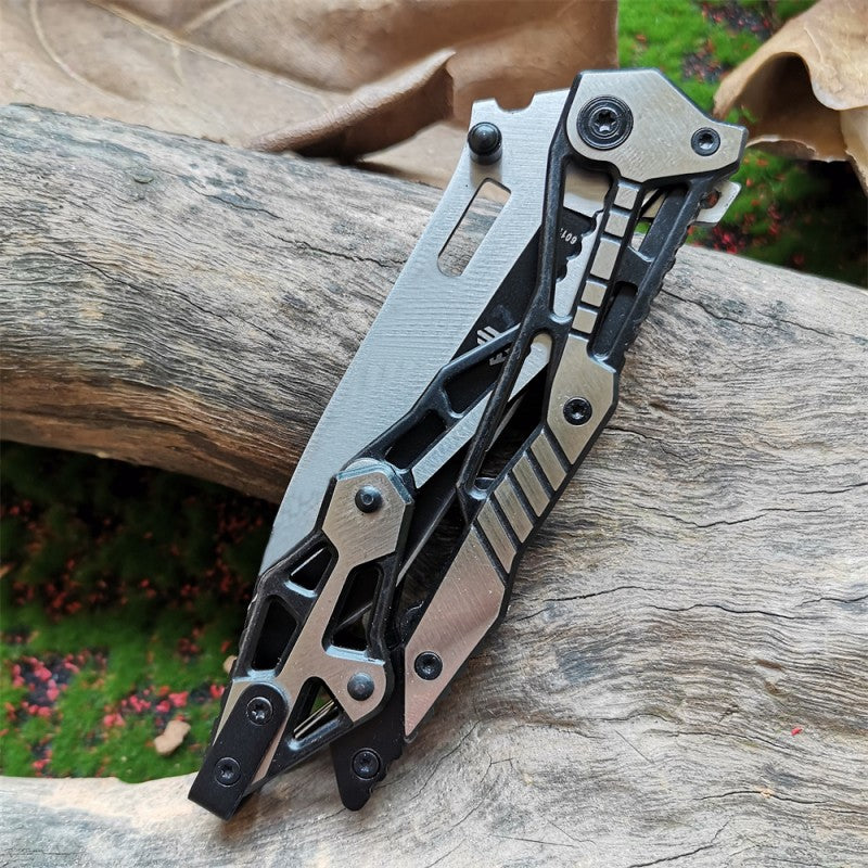 Hot Deformable Folding Knife Skeleton Design EDC Hunting Camping Survival Pocket Knife Stainless Steel