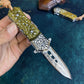 Meteorite Crater Damascus Steel Folding Knife High hardness EDC Outdoor Camping Hunting Knife