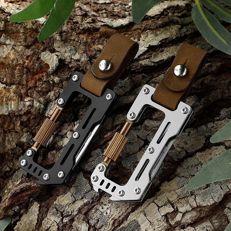 New Lockable EDC Mountaineering Buckle Multi-Functional Outdoor Key Chain Folding Knife