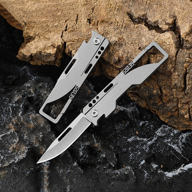 Titanium Alloy Folding Knife Climbing Buckle Outdoor Pocket Knife Survival EDC Tool