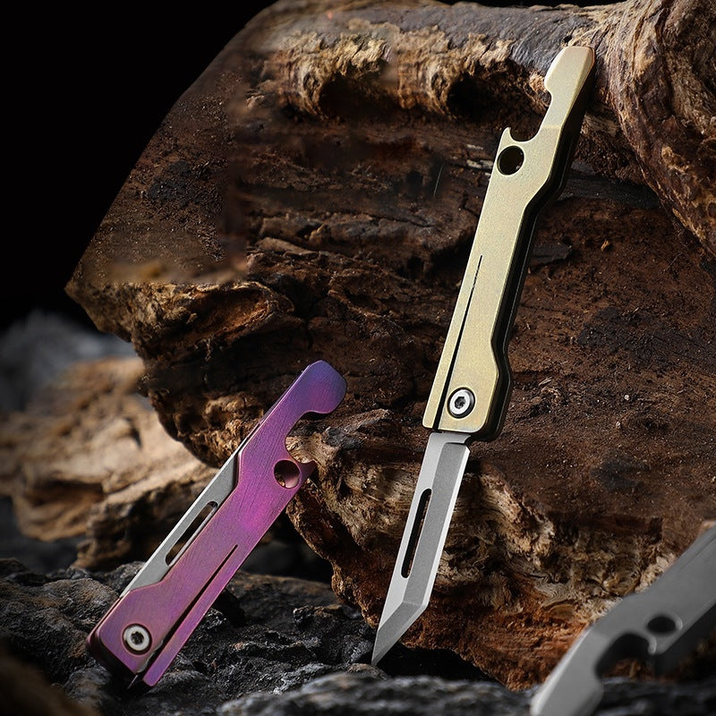 Multifunctional Titanium Alloy Mini Folding Knife EDC Knife Outdoor Fruit Knife