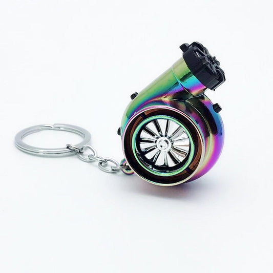 EDC Outdoor Turbine Lighter Turbo Cigarette Lighter USB Charging Keychain Metal Car Keychain Pendant