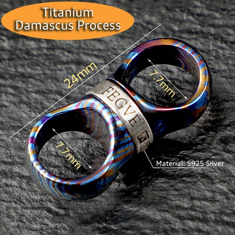 Beautiful Real Titanium Keyring Spin Rotation for Key Ring Holder Stainless Steel Copper EDC Car Keychain Horseshoe Buckle - hakatoy