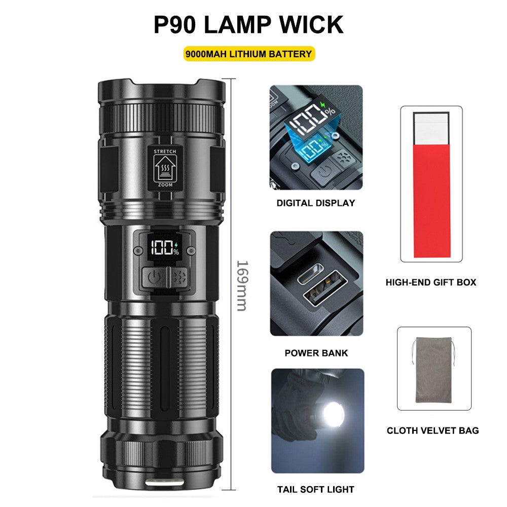 New Rechargeable Flashlights Super Bright LED Flashlights With COB Work Light