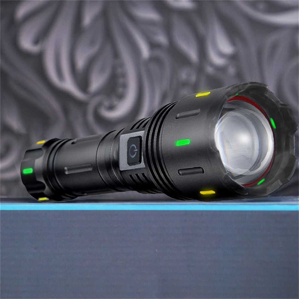 Super Bright Rechargeable Zoom LED Tactical Flashlight 30W Type-C Rechargeable Torch