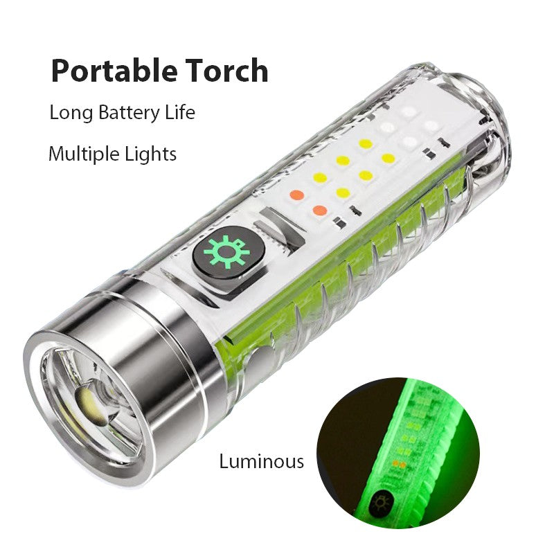 New Mini Flashlight Waterproof Fluorescent Magnetic Keychain Pocket Lamp