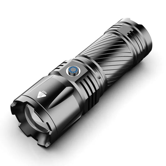 5000 Meters Long Throw LED Flashlight Typ-C Rechargeable Outdoor Zoom Flashlight