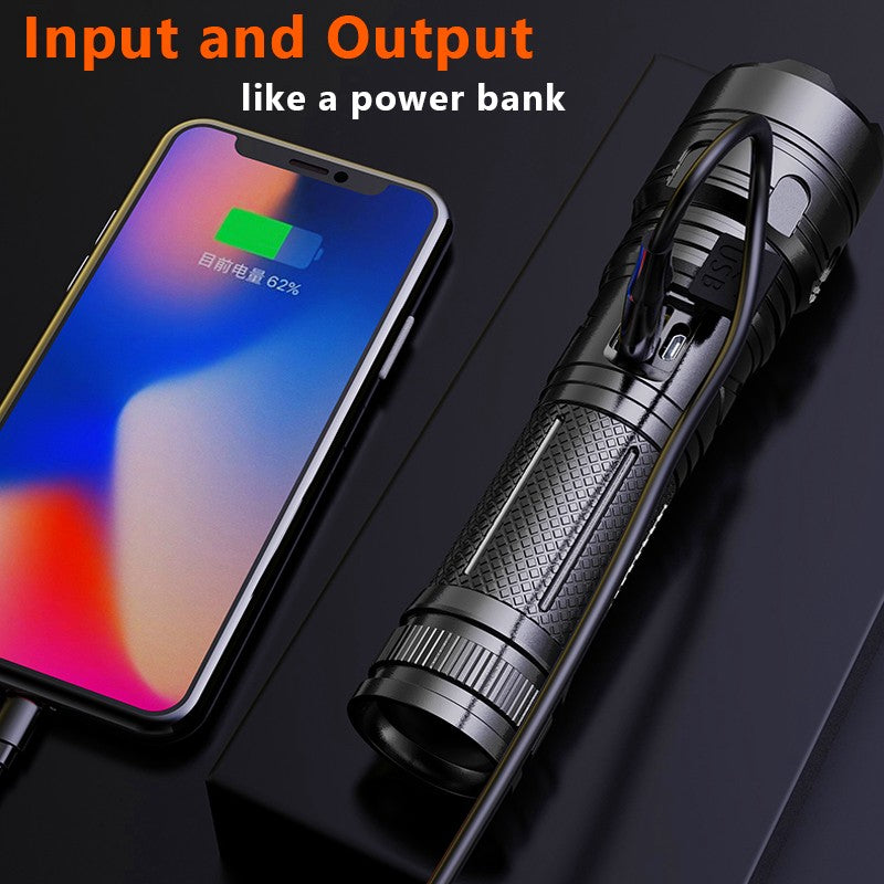 Powerful LED Flashlight Zoomable Tactical Flashlight Portable & Rechargeable