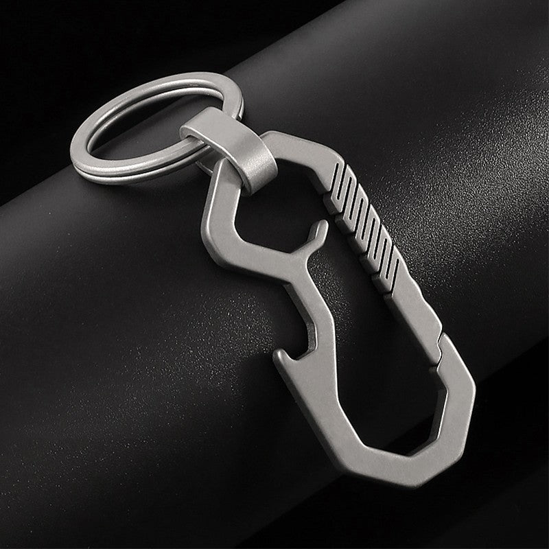 Real Titanium Keychain Luxury Men EDC Lightweight for Car Key Chain Buckle Key Rings