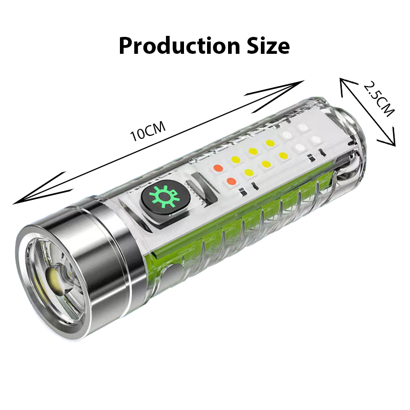 New Mini Flashlight Waterproof Fluorescent Magnetic Keychain Pocket Lamp