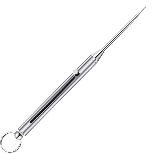 2023 New Multifunctional Titanium Alloy Spring Retractable Toothpick Keychain Pendant Gift