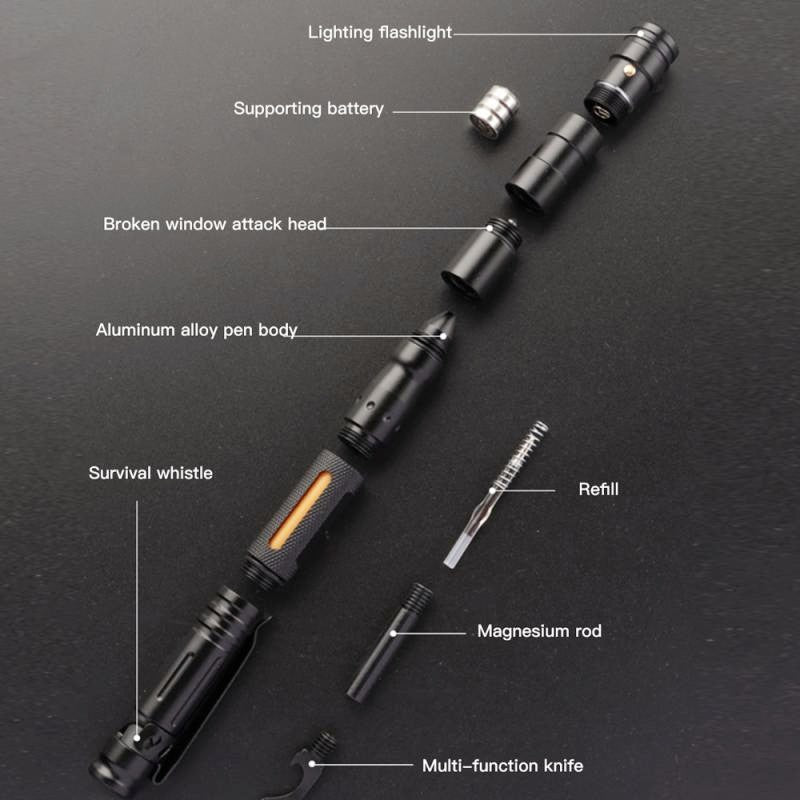 Cool! Multifunction Self Defense Tactical Pen with Emergency Led Light Glass Breaker Outdoor