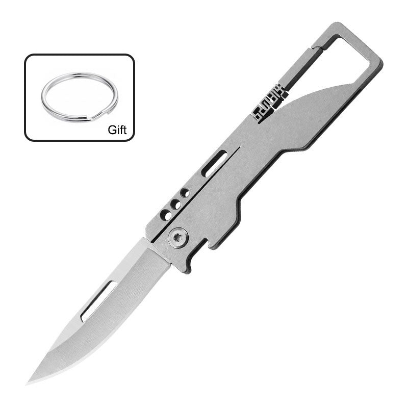 Titanium Alloy Folding Knife Climbing Buckle Outdoor Pocket Knife Survival EDC Tool