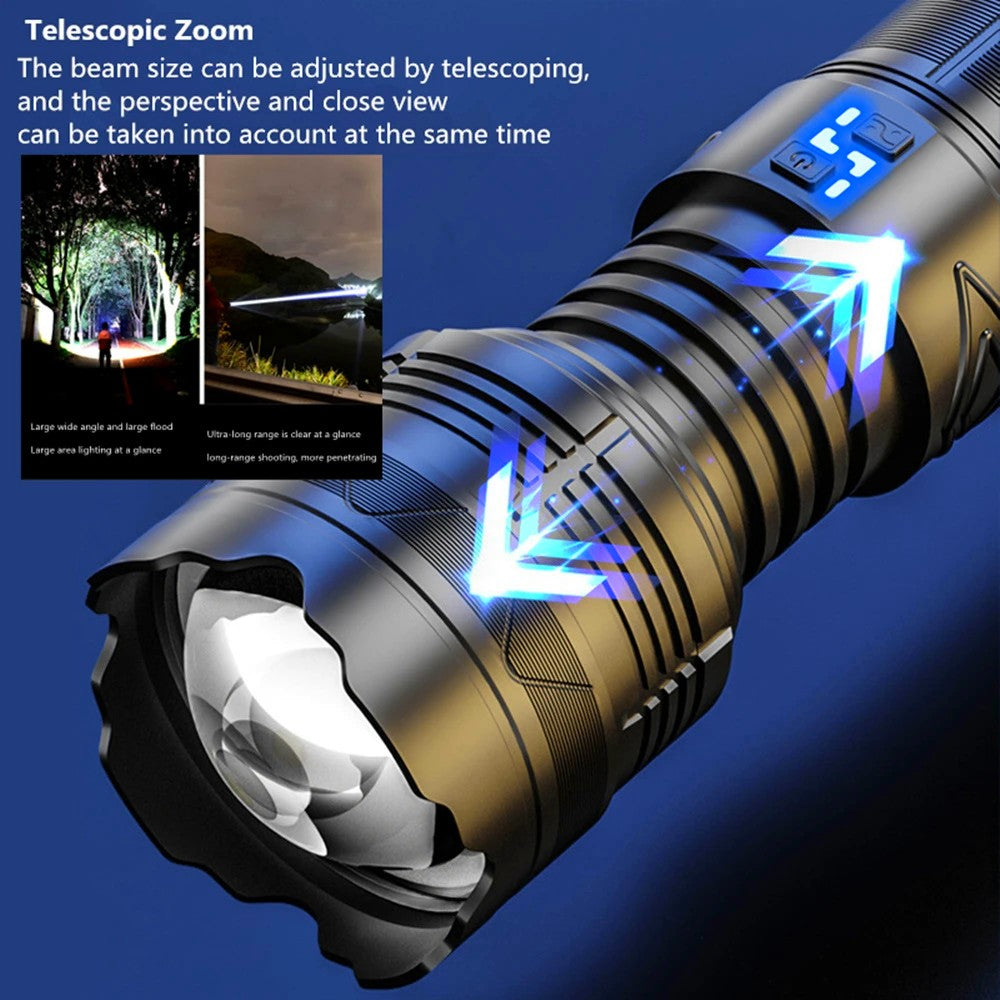 Super Bright Rechargeable Zoom Laser Flashlight High Power 100W GT60 LED Flashlight