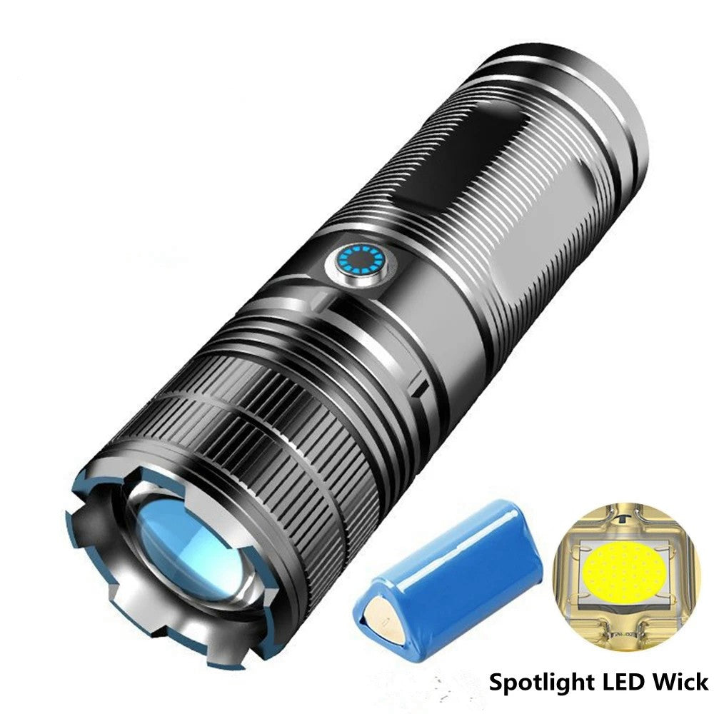 Powerful 30W LED Flashlight Spotlight Long-Range Torch Rechargeable TYPE-C