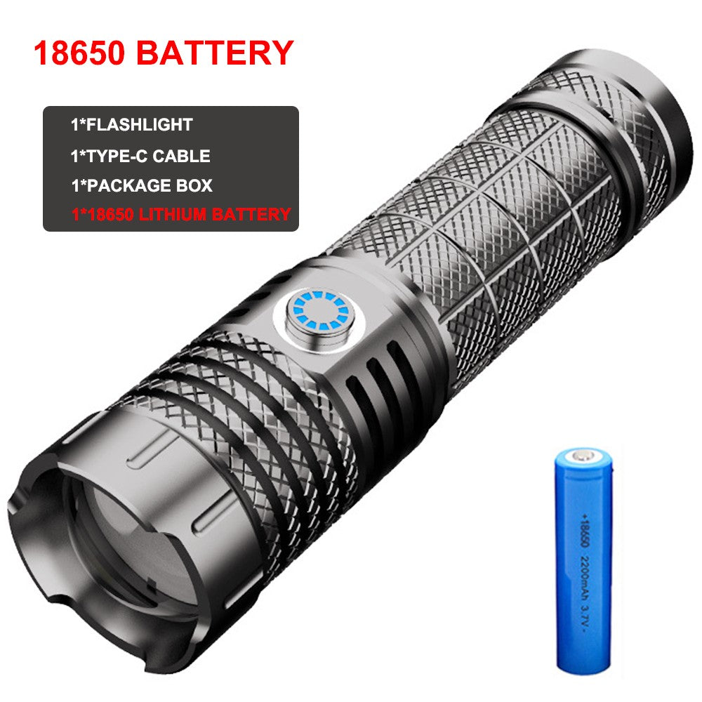 New Rechargeable Tactical Flashlight High Lumens Super Bright Zoom LED Flashlight