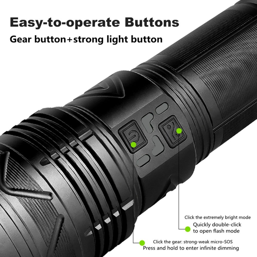 Super Bright Rechargeable Zoom Laser Flashlight High Power 100W GT60 LED Flashlight