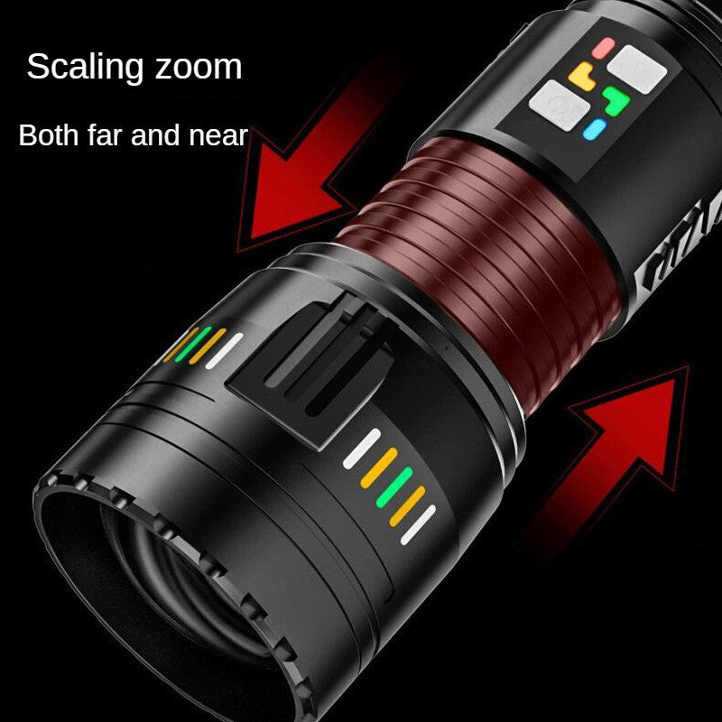 Powerful Bright Zoom Flashlight Aluminum Alloy Rechargeable Tactical LED Flashlight