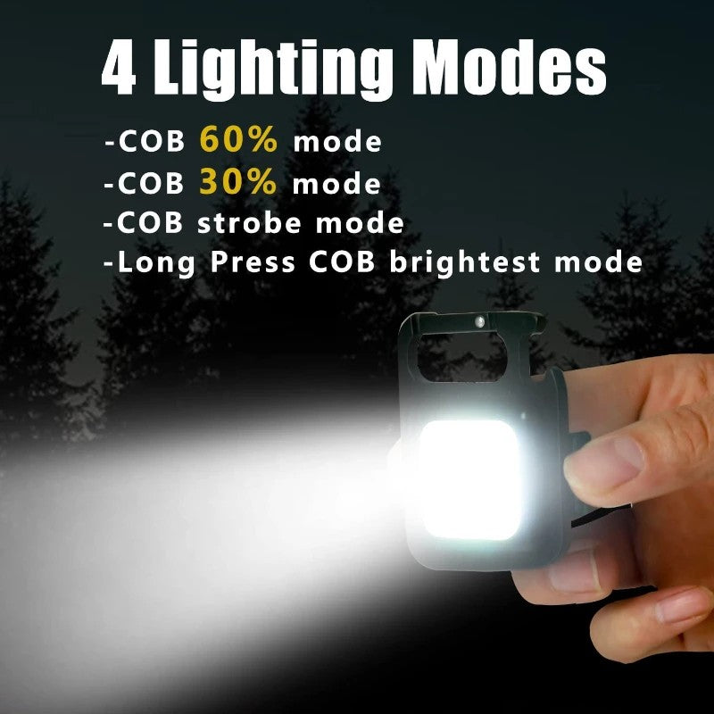 Mini LED Working Light Multifunctional Glare COB Keychain Light Rechargeable Portable Flashlight