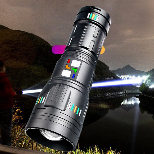 Powerful Bright Zoom Flashlight Aluminum Alloy Rechargeable Tactical LED Flashlight