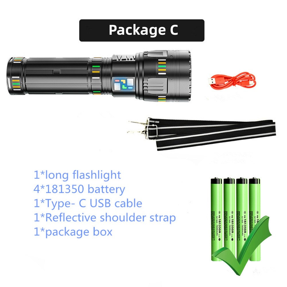 Powerful Bright Zoom Flashlight Aluminum Alloy Rechargeable Tactical LED Flashlight